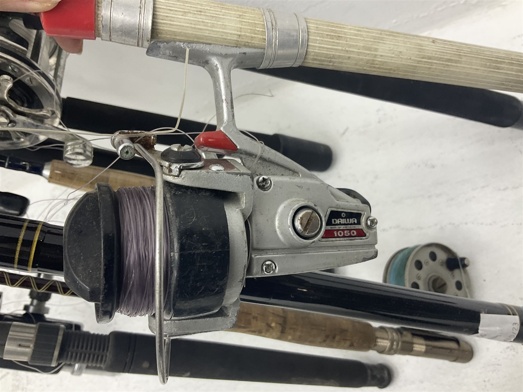 Large collection of part fishing rods and reels, maker's including Silstar, Dynabraid and Madfish, etc 