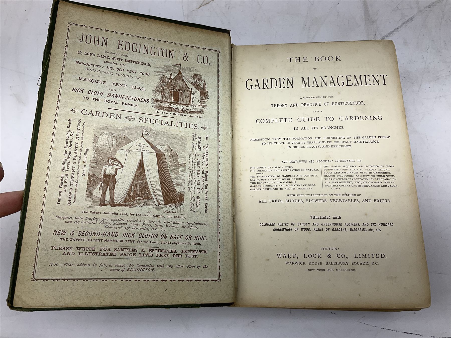 Culpeper's British Herbal and Family Physician with hand-coloured herbal bookplates, together with The Gardeners and Poultry Keepers Guide and Illustrated Catalogue of Goods Manufactured and Supplied by William Cooper,  Mr Middleton's Garden Book etc