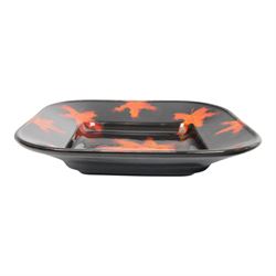 Poole Pottery charger, designed by Lorna Whitmarsh, decorated with autumn leaves, D35cm 