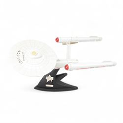 Five Star Trek models, comprising John Eaves signature edition 'Zefram Cochrane's Phoenix', Star Trek Galaxy Globe 'The Immunity Syndrome', Franklin Mint 'Stargazer', Paramount Pictures USS Enterprise and a 25th Anniversary USS Enterprise, with certificates of authenticity