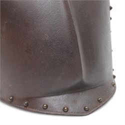 Early 19th century British cavalry cuirass with crows foot mark, the breast plate with ribbed centre H41cm