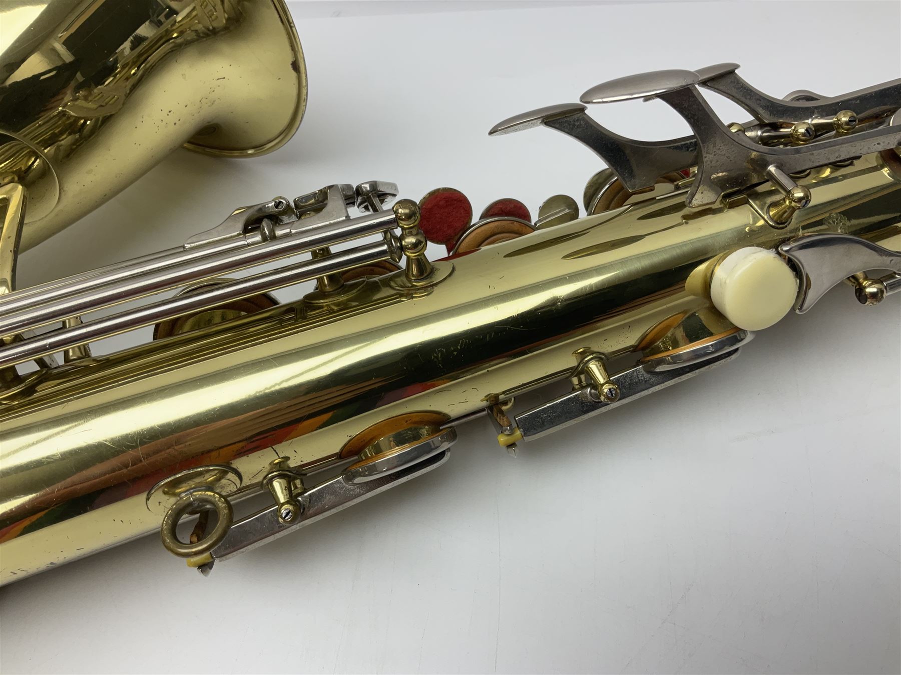 Czechoslovakian Corton tenor saxophone, probably 1970s/80s, serial no.132621; in fitted carrying case with crook and two mouthpieces