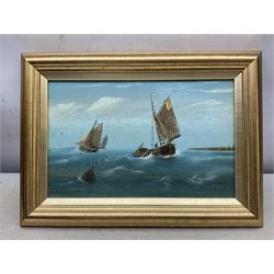 Edward King Redmore (Hull 1860-1941): Coastal Scenes, four oils on panel, one on canvas, signed max 16cm x 25cm (5)