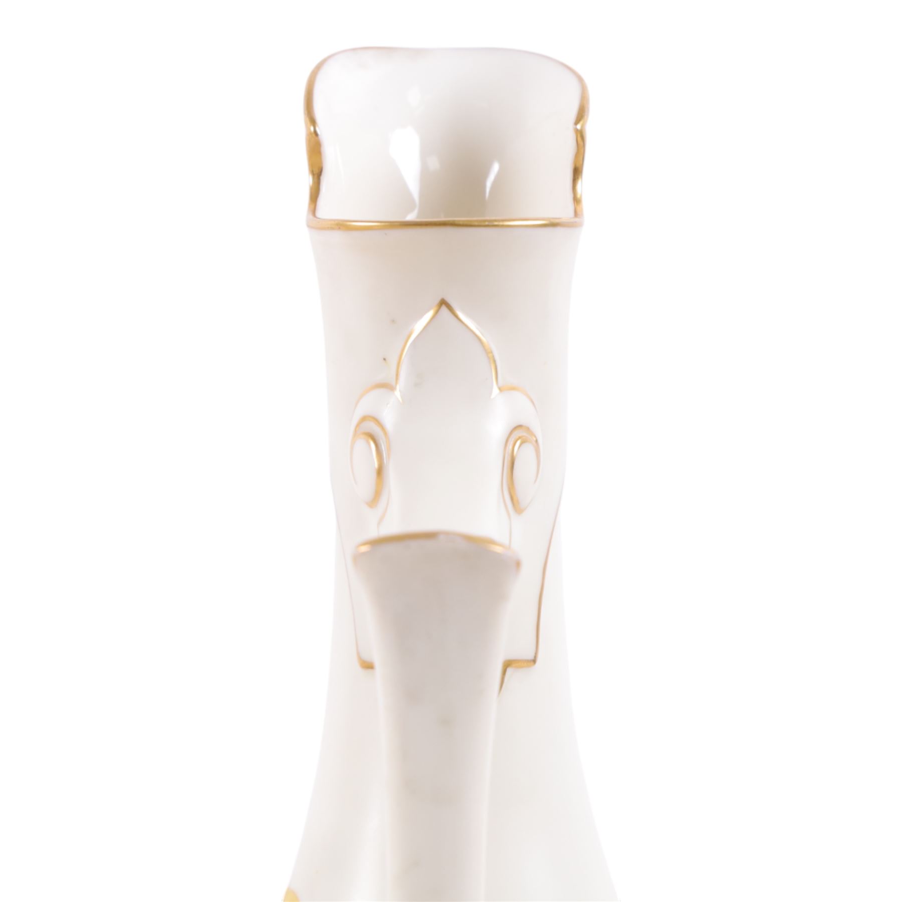 Royal Worcester blush ivory pitcher ewer jug, decorated with wisteria, puce mark to base and numbered RN13580 and 1028