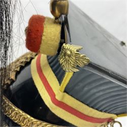 Lancers cap with original 19th century fittings for the 16th Lancers on a modern fibre glass shell with liner