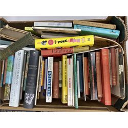 Collection of books, to include fiction and non fictions, with authors Bill Bryson, Shakespeare, Deedes etc, together with various records, in five boxes 