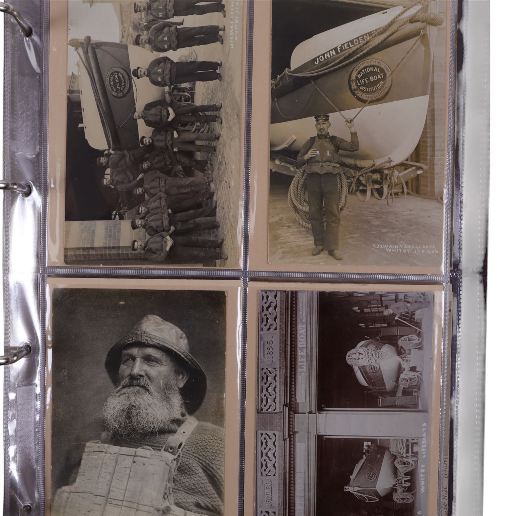 Five-hundred and thirty one late 19th and early 20th century real photographic postcards produced by J.T.Ross, depicting  daily life, village scenes, landmarks and street views of Whitby, the surrounding villages and South Teeside, including fifty-two modern copies, all housed within three postcard albums and accompanied by four copies of Ross, Photographer, Whitby 'The Life and Work of a Yorkshire Artist' by Colin Bullamore which provides a detailed overview of his life and work