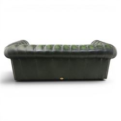 Distinctive Chesterfields - Chesterfield two cushion sofa, upholstered in green deeply buttoned leather