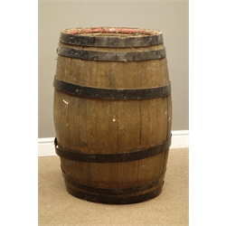  20th century oak and metal bound barrel, H87cm  