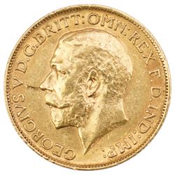 King George V 1912 gold full sovereign coin