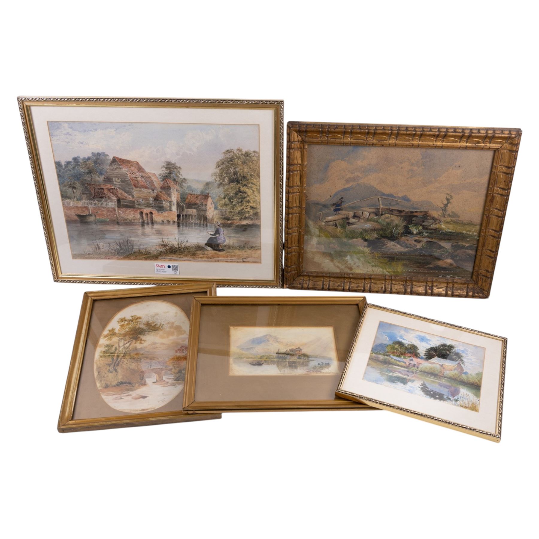 Collection of five 19th and early 20th century watercolours, variously signed, max 36cm x 50cm (6)
