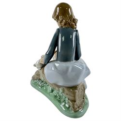 Lladro figure Pretty Pickings 5222, together with Nao figure Girl with Rabbits, Lladro H18cm  