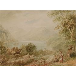 A Pernet (British 19th century): 'Ullswater Lake District', watercolour signed, titled on the mount 15cm x 20cm
