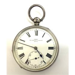 Victorian silver open face key wound lever full plate pocket watch by Dent, 61 Strand, London, No. 30057, balance cock with diamond endstone, case by Alford Thickbroom, London 1863, cased poising tool engraved F R, two 9ct gold wristwatches hallmarked, one on a gilt strap, silver bangle and a gilt bangle