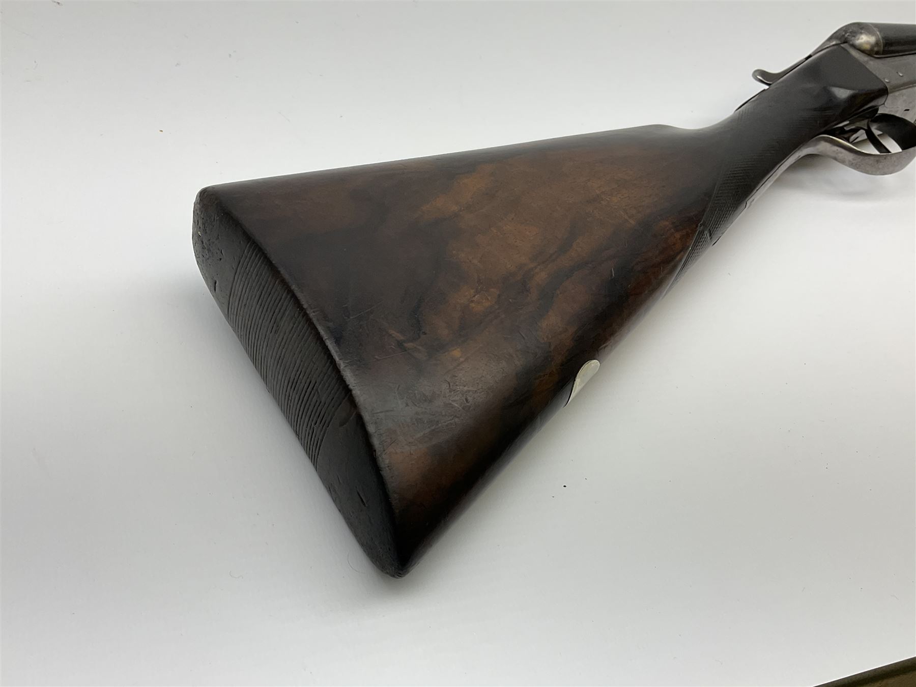 Charles Boswell 12-bore side-by-side double barrel box-lock non-ejector sporting gun, with 71.5cm sleeved barrels, thumb safety, walnut stock with chequered grip and fore-end, serial no.12720, L112.5cm overall SHOTGUN CERTIFICATE REQUIRED