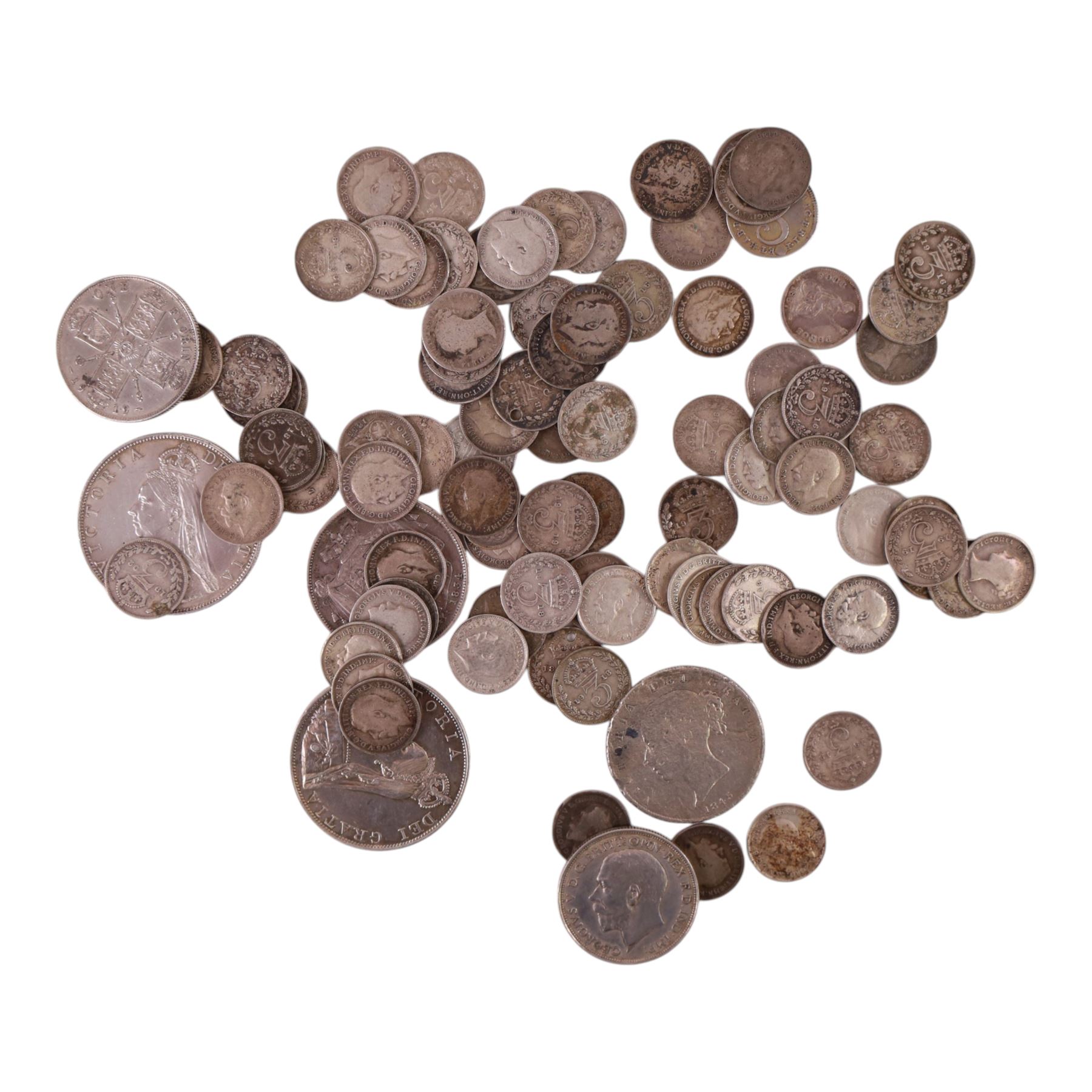 Approximately 220 grams of Great British pre-1920 silver coins