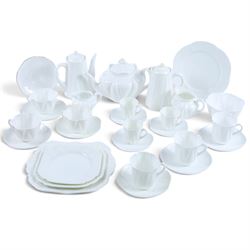 Shelley Dainty White pattern tea service, including teapot, coffee pot, hot water jug, ope...
