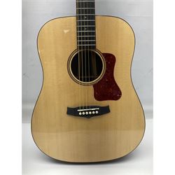 Tanglewood Dreadnought spruce and java wood acoustic guitar the three-piece back with mango spalted wood insert; in Faith hard carrying case; serial no.201147017 L103cm