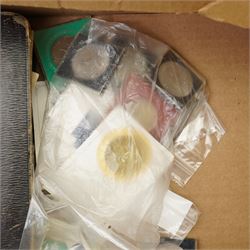 Collection of stamps albums, postcards, commemorative crowns and cigarette silks