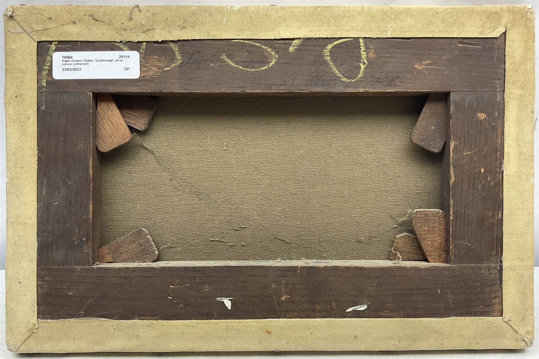 Ralph Reuben Stubbs (British 1824-1879): Scarborough from Cornelian Bay, oil on canvas signed and dated 1858, titled signed and dated on the stretcher 22cm x 33cm (unframed) 
Provenance: private collection, purchased David Duggleby Ltd 3rd March 2014, Lot 200