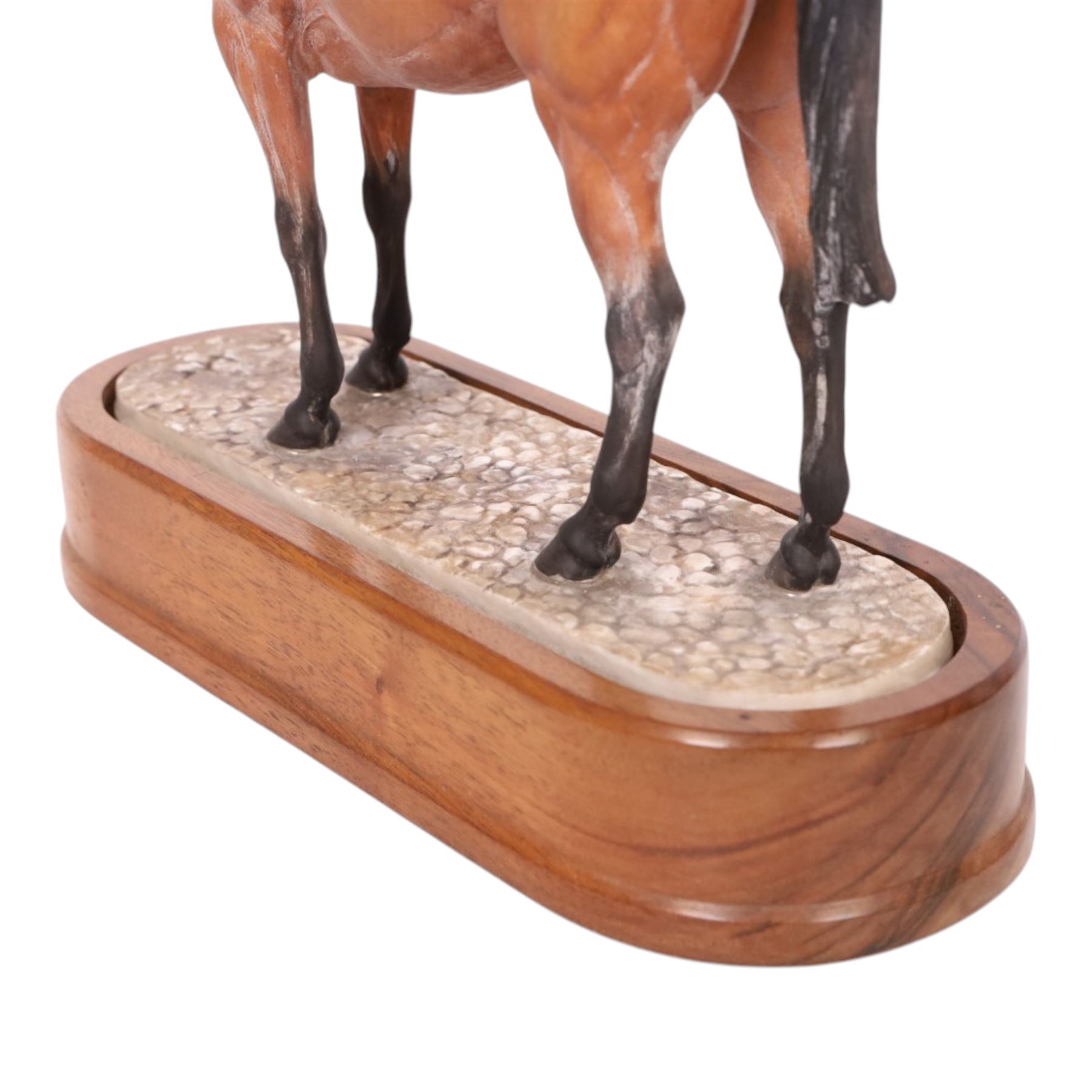 Royal Worcester equestrian figure Arkle, modelled by Doris Lindner, limited edition 489/500, with framed certificate, L26m 