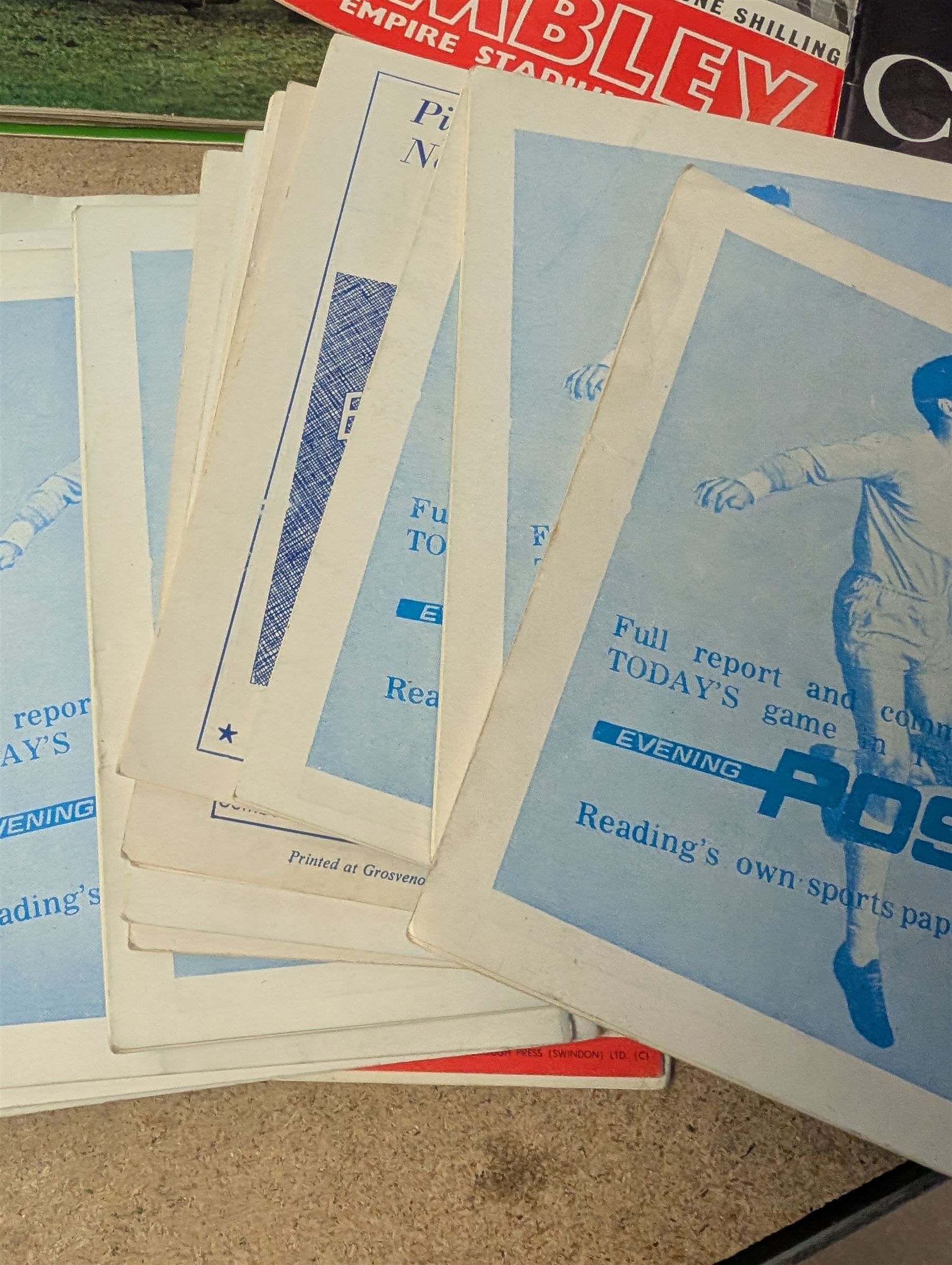 1946 FA Cup Final football programme Derby County vs Charlton Athletic with a ticket stub for the final, together with approximately 170 football programmes from 1950s-1970s, including FA Cup and International examples