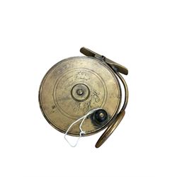 Three fishing reels, comprising Abu Ambassadeur 7000 multiplier, Hardy 'Altex' Fishing Reel and fishing reel measuring marked Mallochs patent & Strand London 