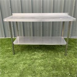 Stainless steel preparation table single tier  - THIS LOT IS TO BE COLLECTED BY APPOINTMENT FROM DUGGLEBY STORAGE, GREAT HILL, EASTFIELD, SCARBOROUGH, YO11 3TX