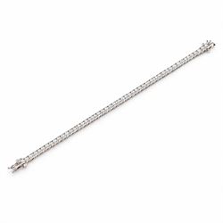 18ct white gold diamond line bracelet, set with seventy-six round brilliant cut diamonds, ...