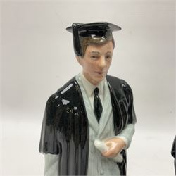 Pair of Royal Doulton figures of The Graduate, HN3017 and HN3016, H24cm
