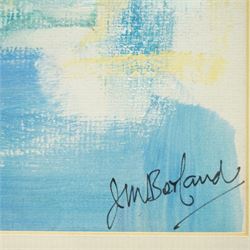 Joyce Borland (Scottish Contemporary): 'Grimaud - Côte d'Azur', watercolour and gouache signed 39cm x 39cm
