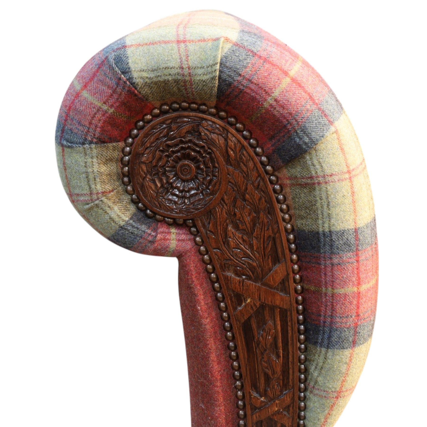 And So To Bed - 'Bonaparte' emperor bed upholstered in tartan fabric