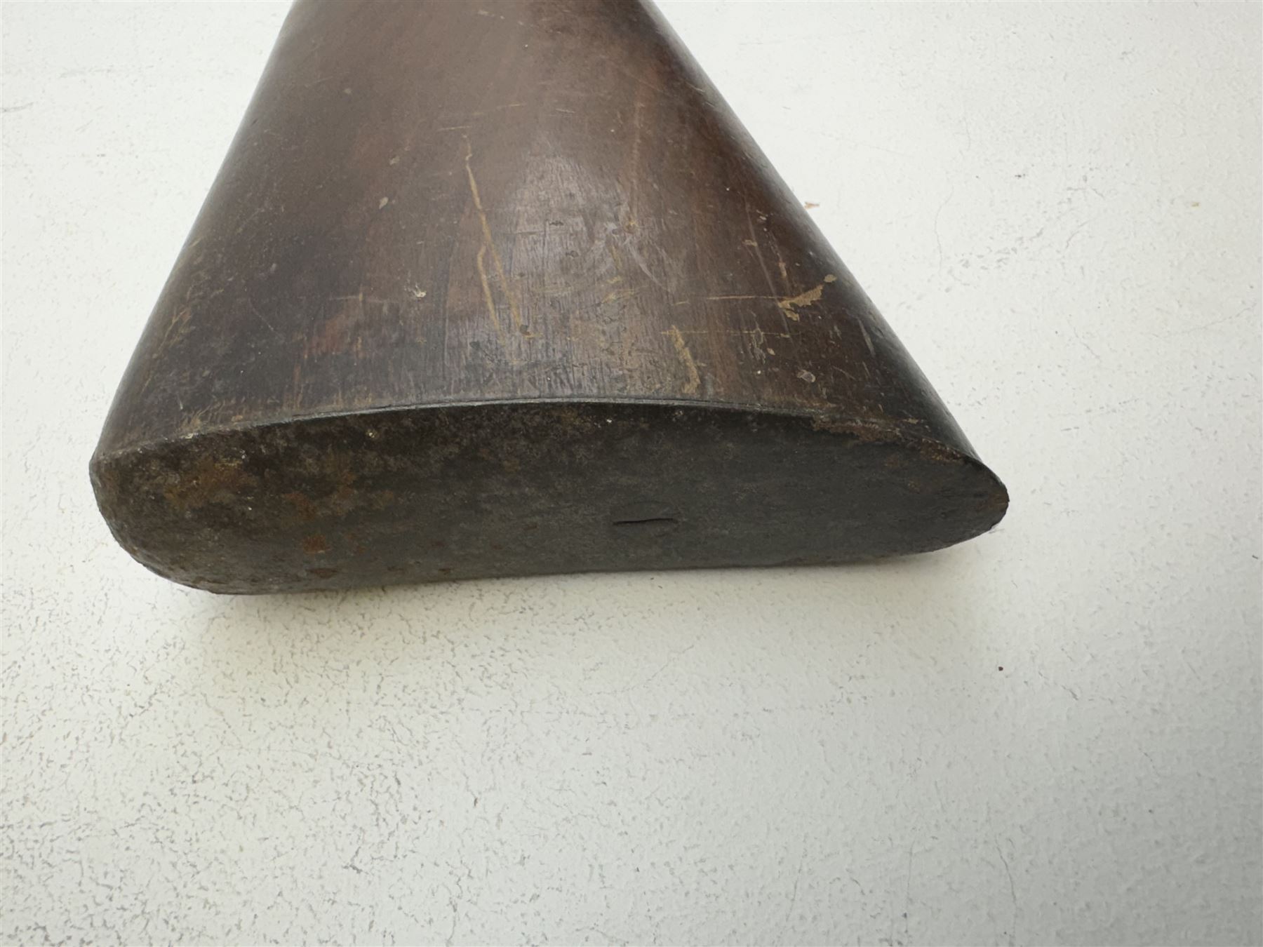 19th century single barrel percussion fire shotgun, muzzle loader, walnut stock with chequered grip and engraved steel fittings, the 84cm (33