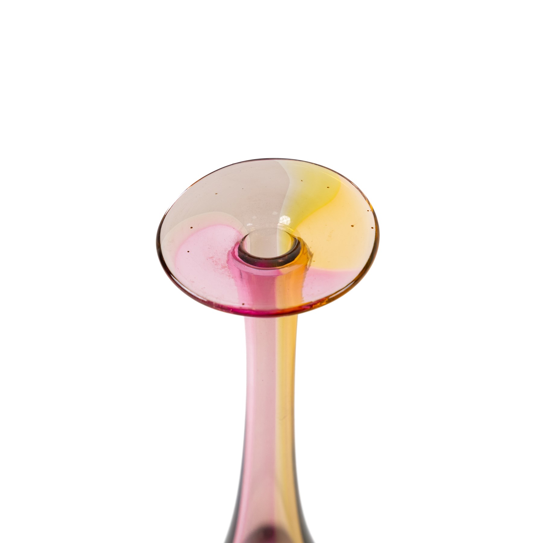 Kjell Engman - Kosta Boda Fidji vase of teadrop form with slender tapered neck and free form horizontal rim, H26cm