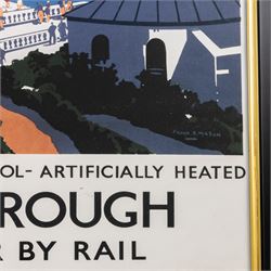 Two reproduction British Railway posters, comprising Yorkshire Coast and Scarborough examples, both framed, H100cm