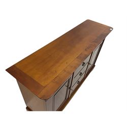 Grange Furniture cherry wood sideboard, fitted with three drawers and two cupboards