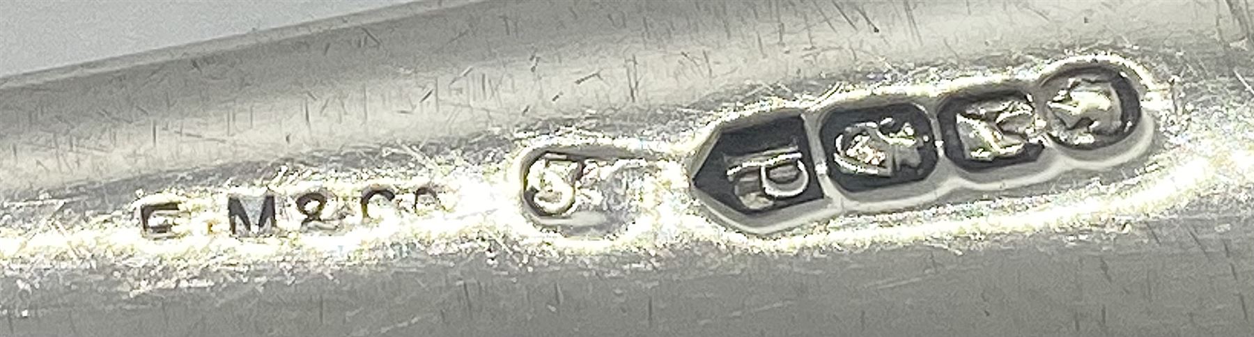 Victorian Irish silver Old English pattern basting spoon, the terminal engraved with regimental crest of the Royal Inniskilling Fusiliers 'Nec Aspera Terrent' (By Difficulties Undaunted), hallmarked Dublin 1860, makers mark partly worn and indistinct, L30cm, approximate weight 4.13 ozt (128.5 grams)