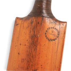 Victorian Jefferies & Malings of Woolwich cricket bat with silver plaque, presented to A.G. Baker for the Highest Average December 1874, together with a Gunn & Moore Ltd 'The Autograph' cricket bat (2)