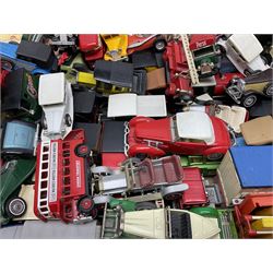 Over fifty modern die-cast models, predominantly Matchbox, including cars, promotional  and commercial vehicles; and a quantity of flat-packed model boxes