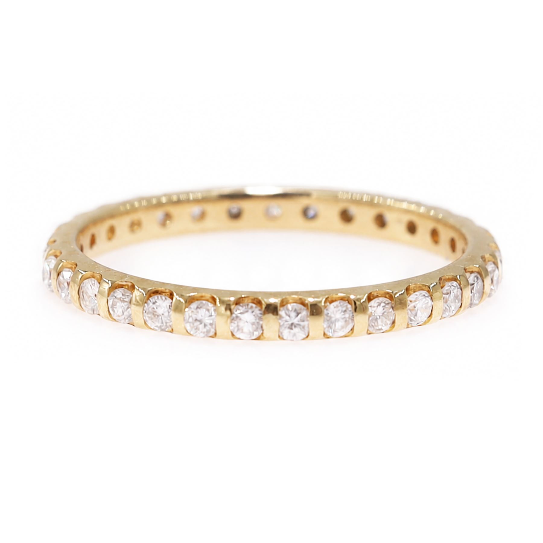18ct gold diamond full eternity ring, set with thirty-one round brilliant cut diamonds, total weight approx 0.30 carat
