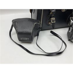 Yashica-A camera body, serial no. A4080073, with 'Yashikor 1:3.5 f=80mm' lens, serial no. 209272 and 'Yashikor 1:3.5f=80mm' lens, serial no 22942, together with Yashica TL-Electro camera body, serial no. 5054162 with 'Yashinon-DS 50mm 1:1.9  40056038