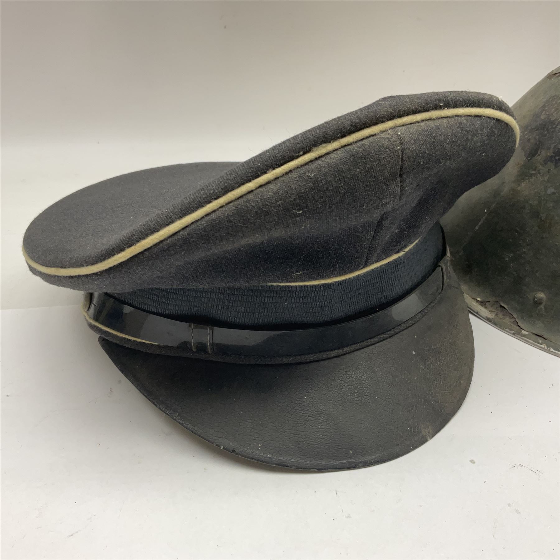 Two air force jackets, together with two helmets and Bamberger Mutzen Industrie German military hat and two others 