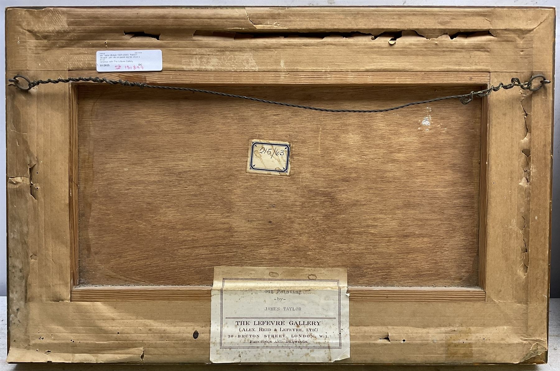 James Taylor (British 1925-2000): 'Kentish Landscape', pair oils on panel signed 24cm x 39cm (2)
Provenance: with The Lefevre Gallery, Bruton St., London, labels verso