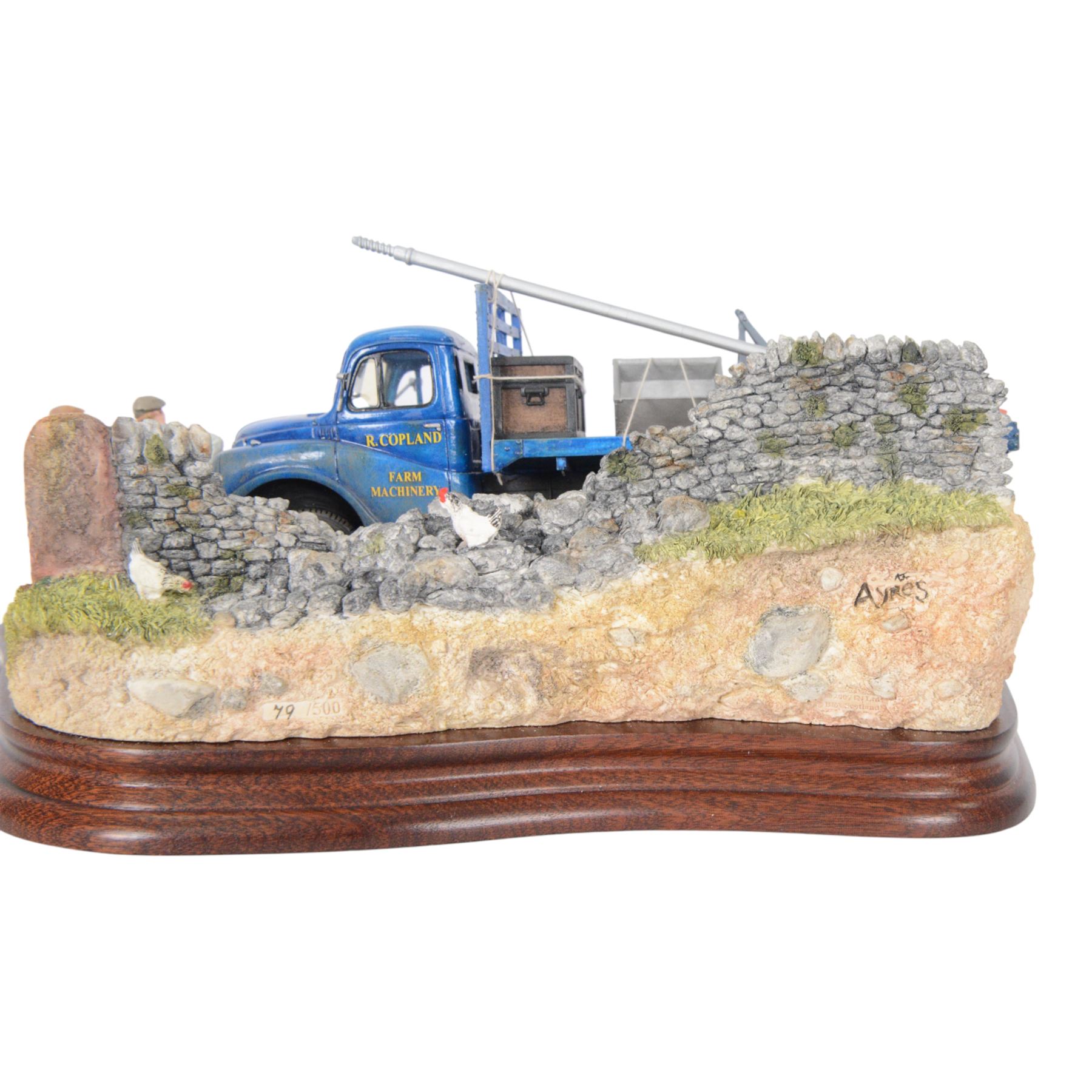 Limited edition Border Fine Arts '3 Mile Back Up T' Road' no. B1001, designed by Ray Ayres, limited edition no. 79/500, with box and certificate of authenticity