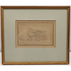 Edward Duncan RWS (British 1803-1882): The Farm Wagon, pen and watercolour signed 11cm x 17cm