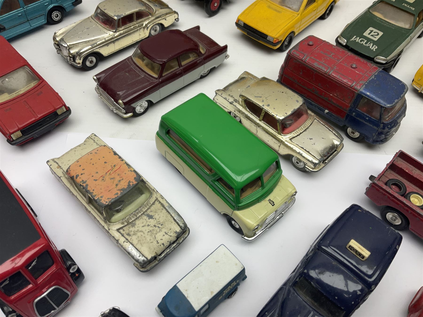 Corgi - approximately forty die-cast models of various scales to include ‘On the Move’ CC11406 and CC11407, both boxed; Renault 16, Ford Consul Classic, Vanwall Racing Car etc 