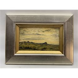 Robert Gallon (British 1845-1925): 'Farnham Common', oil on board unsigned, titled and with later inscriptions verso 13cm x 22cm 