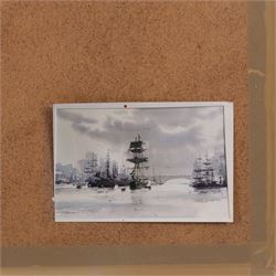 Gordon Hales (British 1916-1997): 'Tall Ships in the Upper Pool', watercolour signed, titled on label verso 32cm x 48cm 