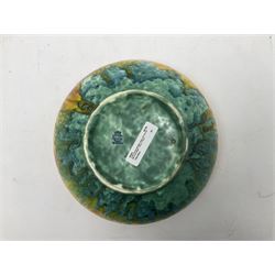 Crown Ducal bowl with orange and teal drip glaze decoration, D25cm H10cm