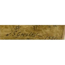 James Stephen Gresley (British 1829-1908): Cattle Watering in a River, watercolour signed and dated 1881, 22cm x 37cm